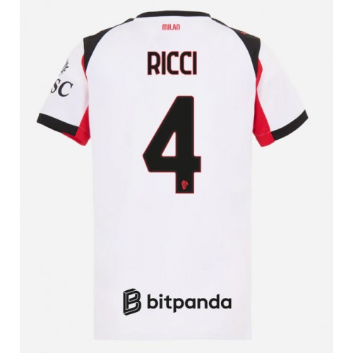 Dres AC Milan Samuele Ricci #4 Gostujuci za Žensko 2025-26 Kratak Rukav